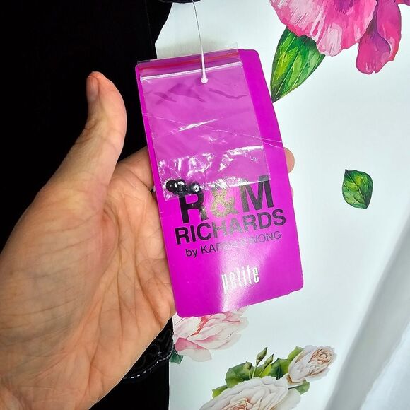 Womens Black Dress Gown by RM Richards - Karen Kwong  Velvet Size 8P NWT Formal - Picture 11 of 15